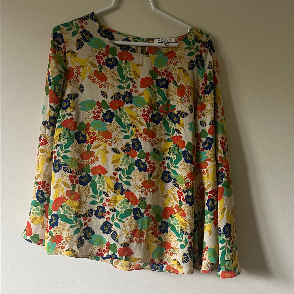 Rose & Olive Vibrant Floral Top